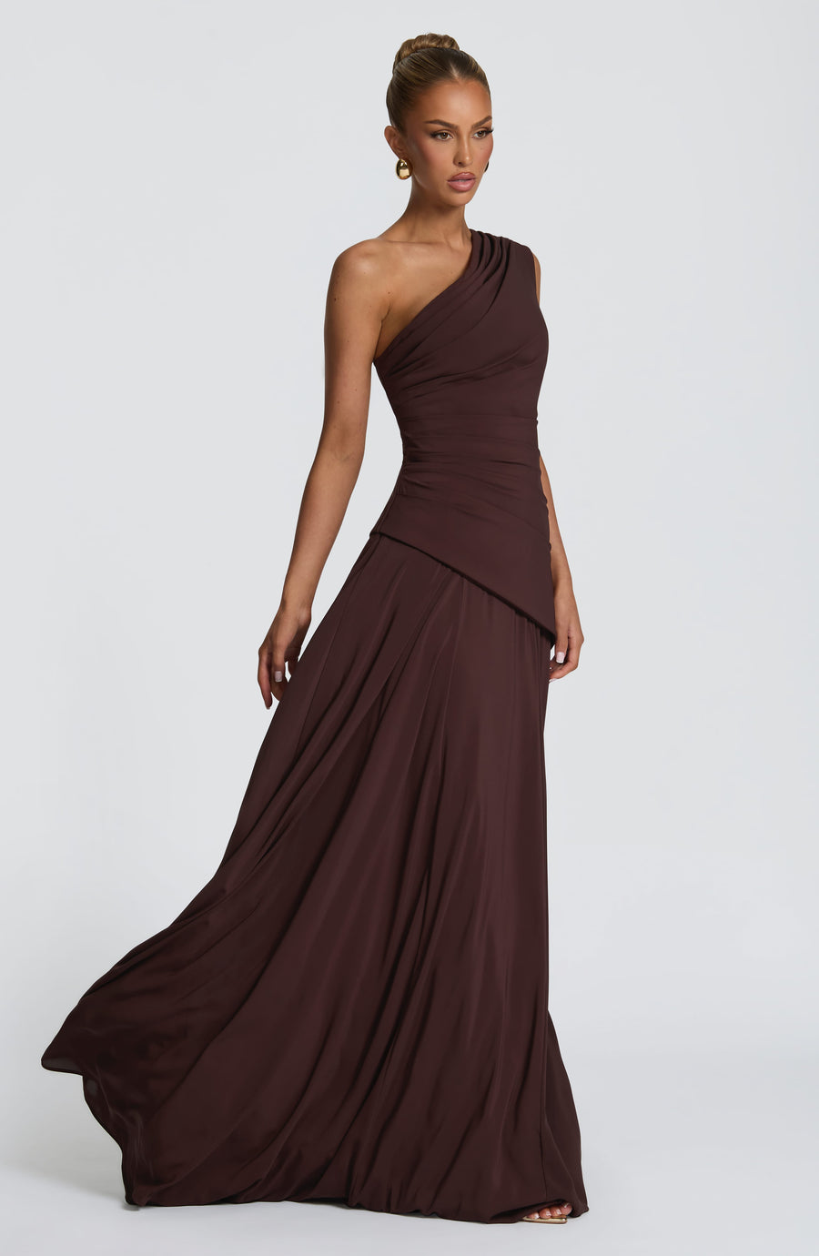 Sophia Maxi Summer Dress in Plum Brown