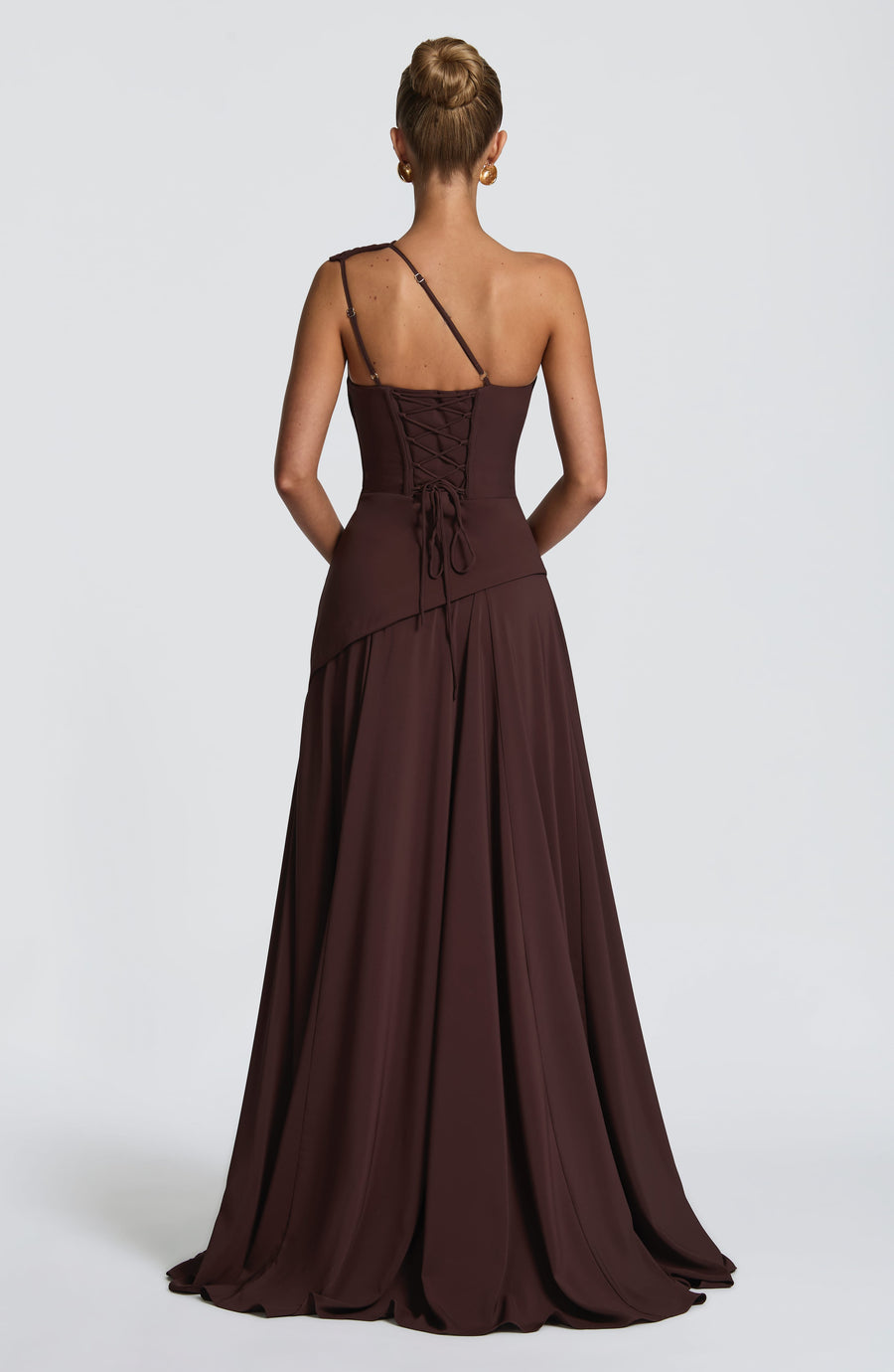 Sophia Maxi Summer Dress in Plum Brown