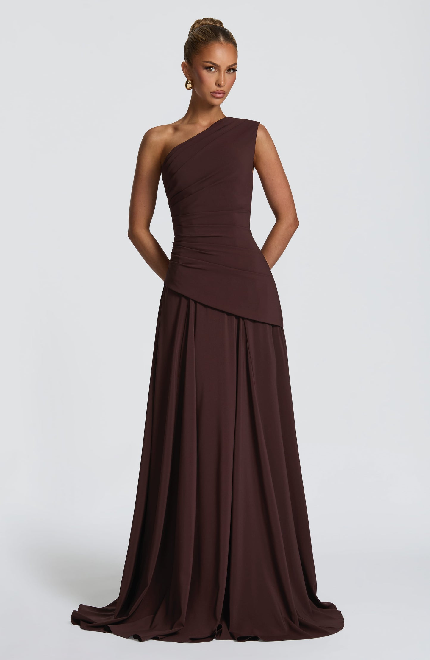 Sophia Maxi Summer Dress in Plum Brown