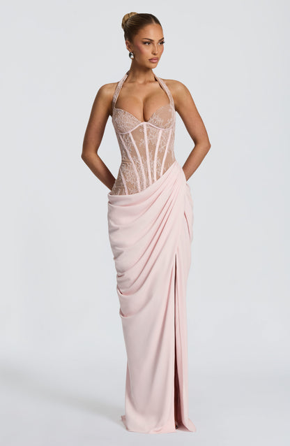 Sophia Blush Maxi Summer Dress