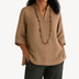 Linda | Women's Elegant Tunic Top - Brown