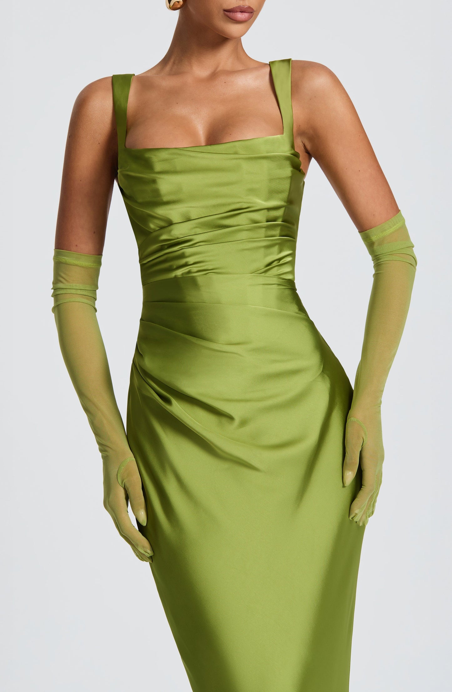 Sophia Olive Maxi Summer Dress