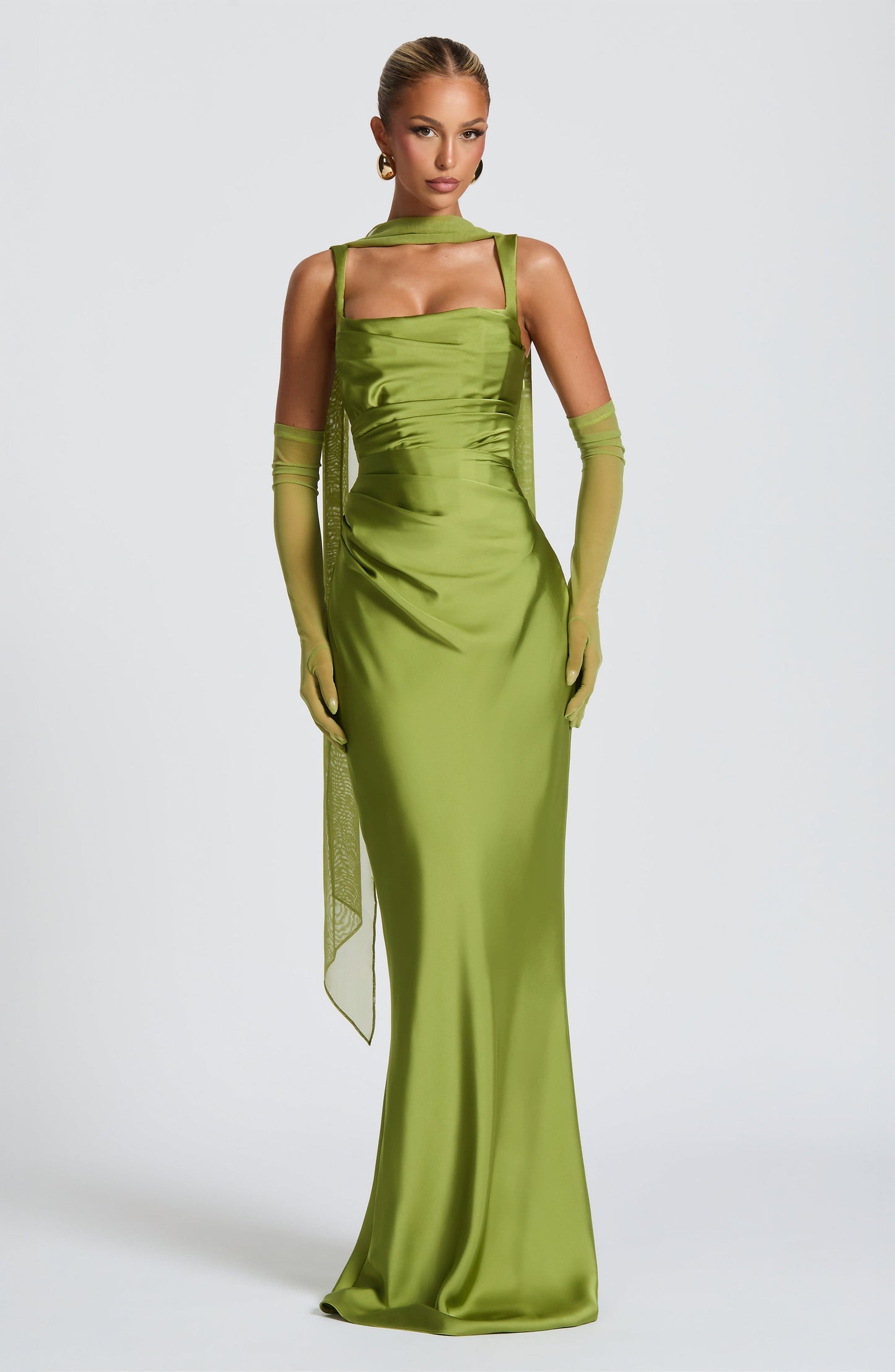 Sophia Olive Maxi Summer Dress