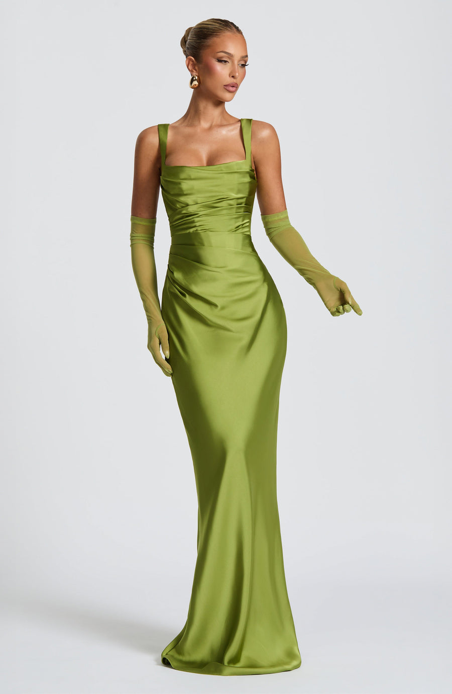 Sophia Olive Maxi Summer Dress