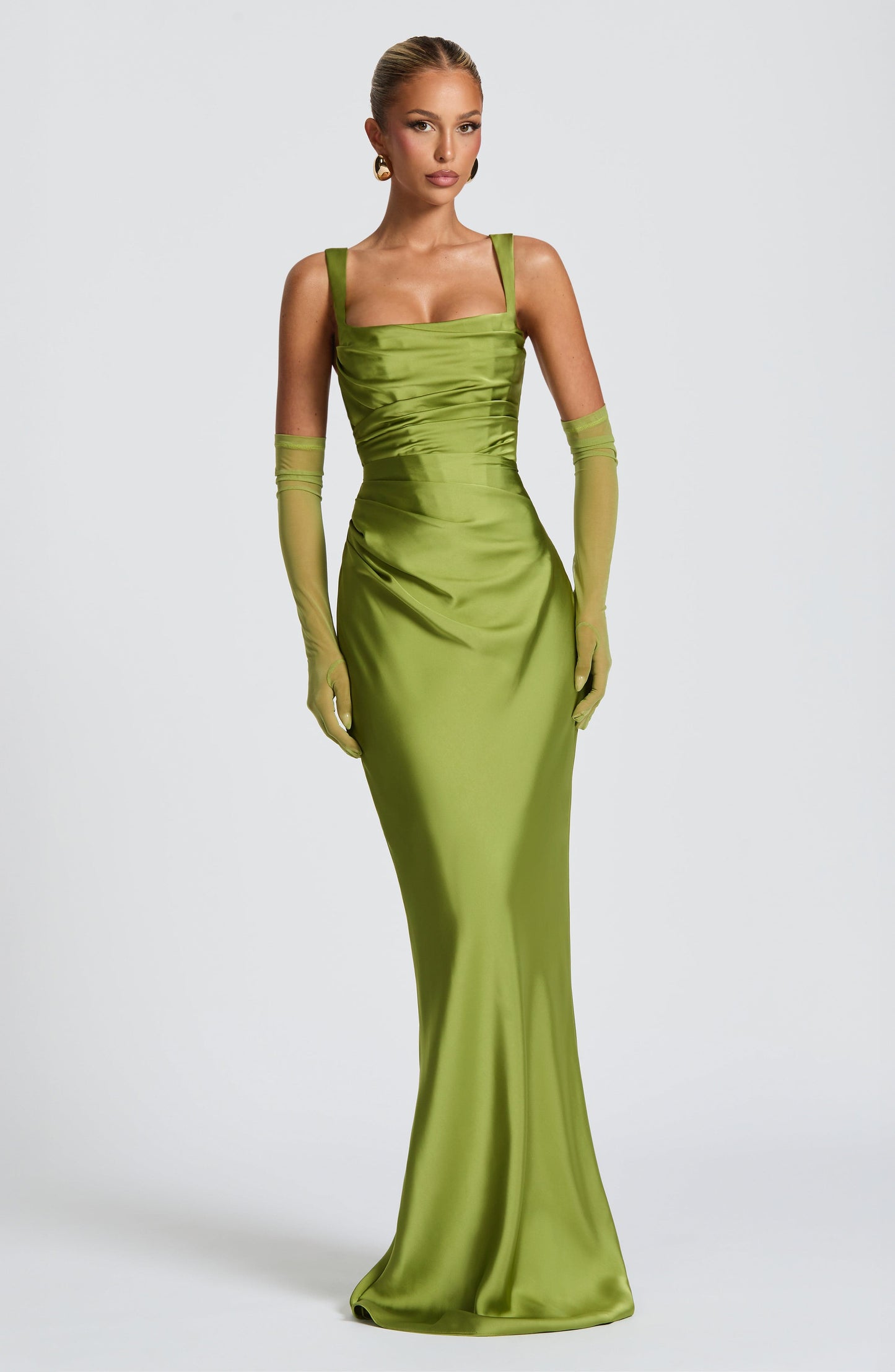 Sophia Olive Maxi Summer Dress
