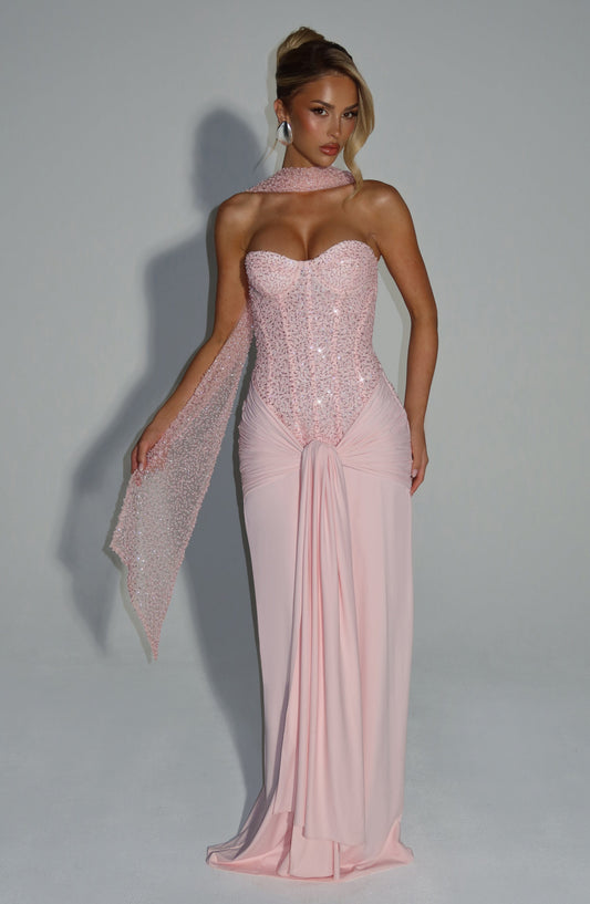 Sophia Blush Maxi Summer Dress
