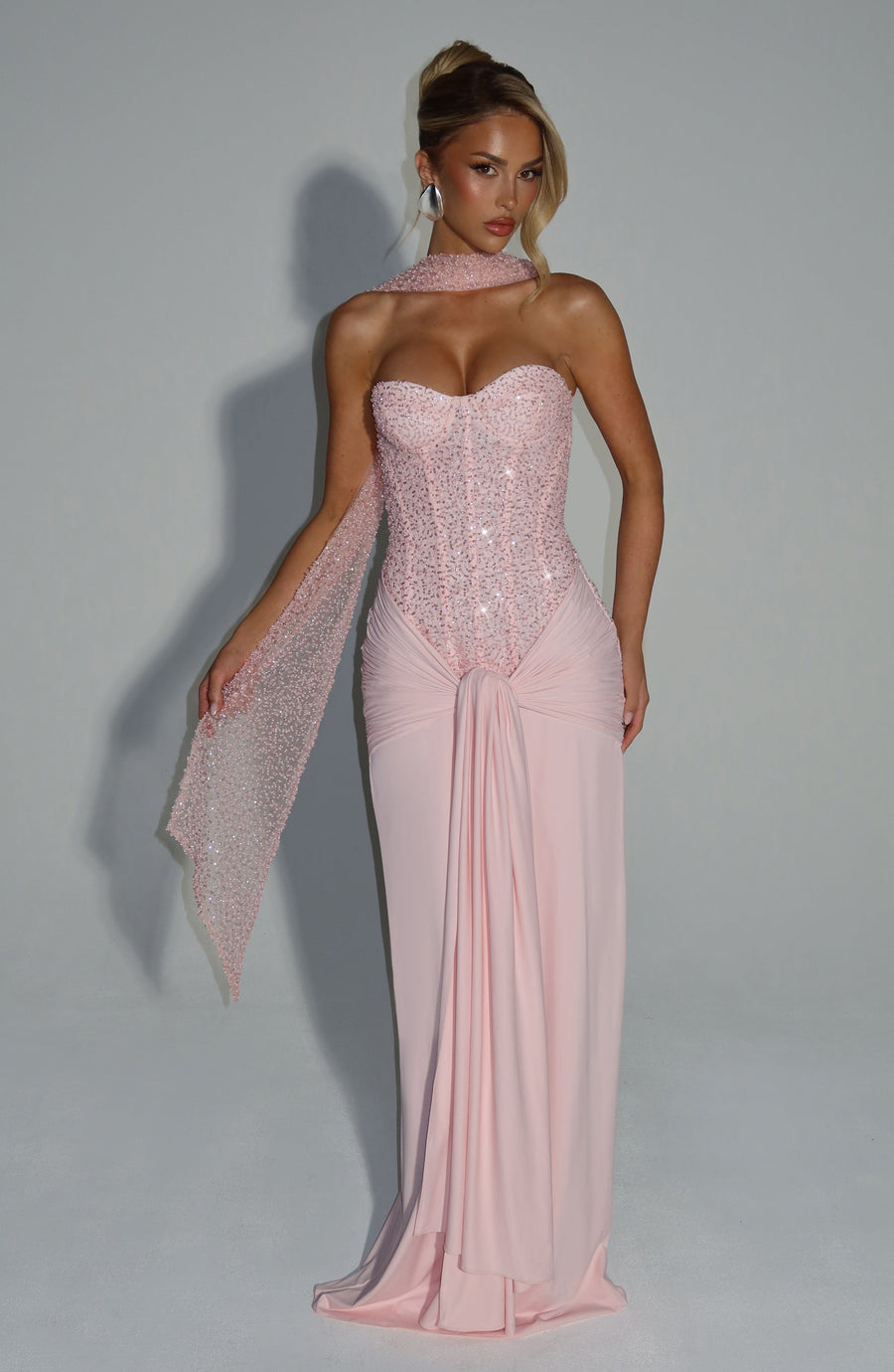 Sophia Blush Maxi Summer Dress