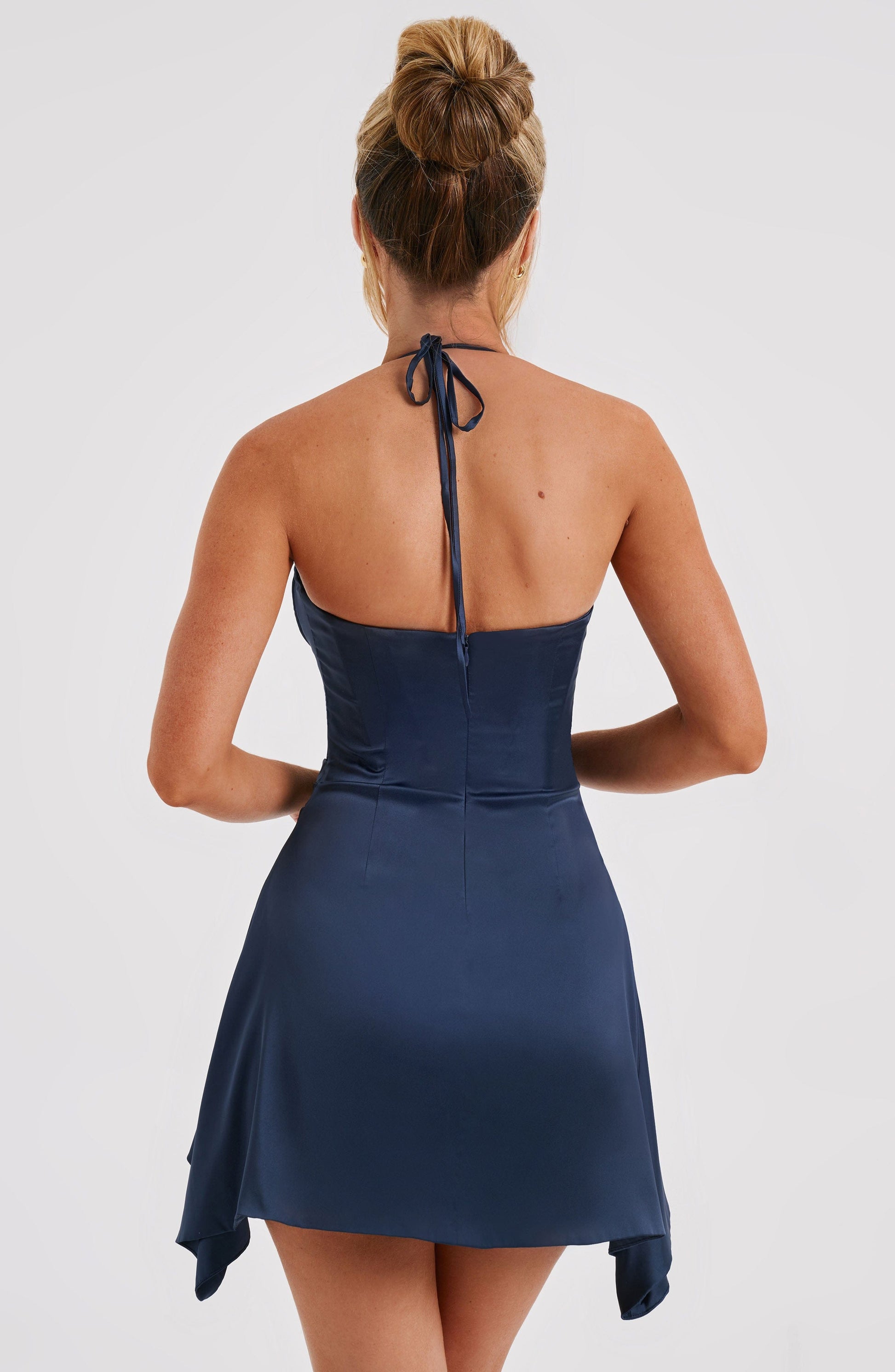 Navy Cartia Mini Dress in XS - detail view