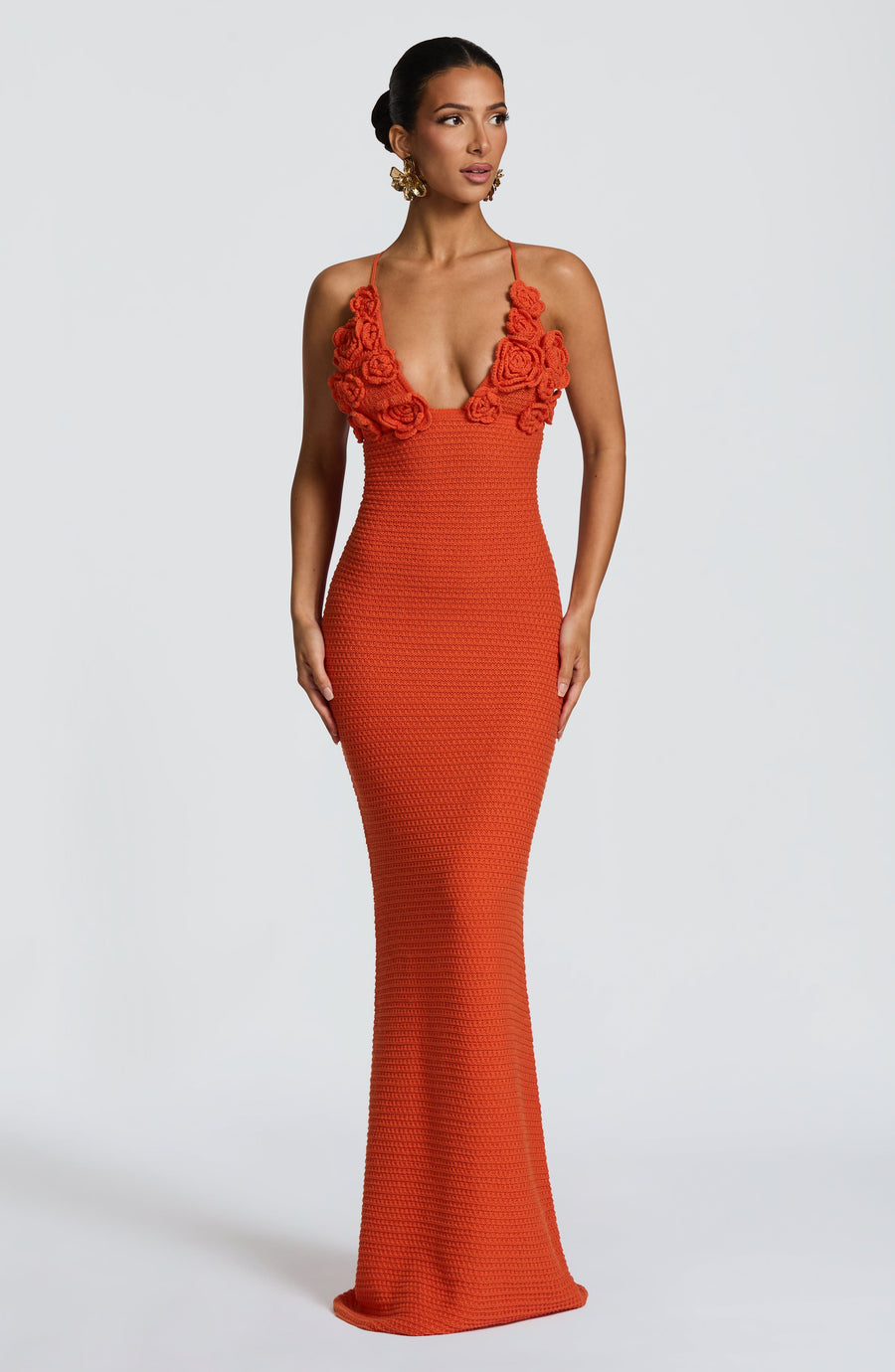 Sophia Maxi Summer Dress in Vibrant Orange