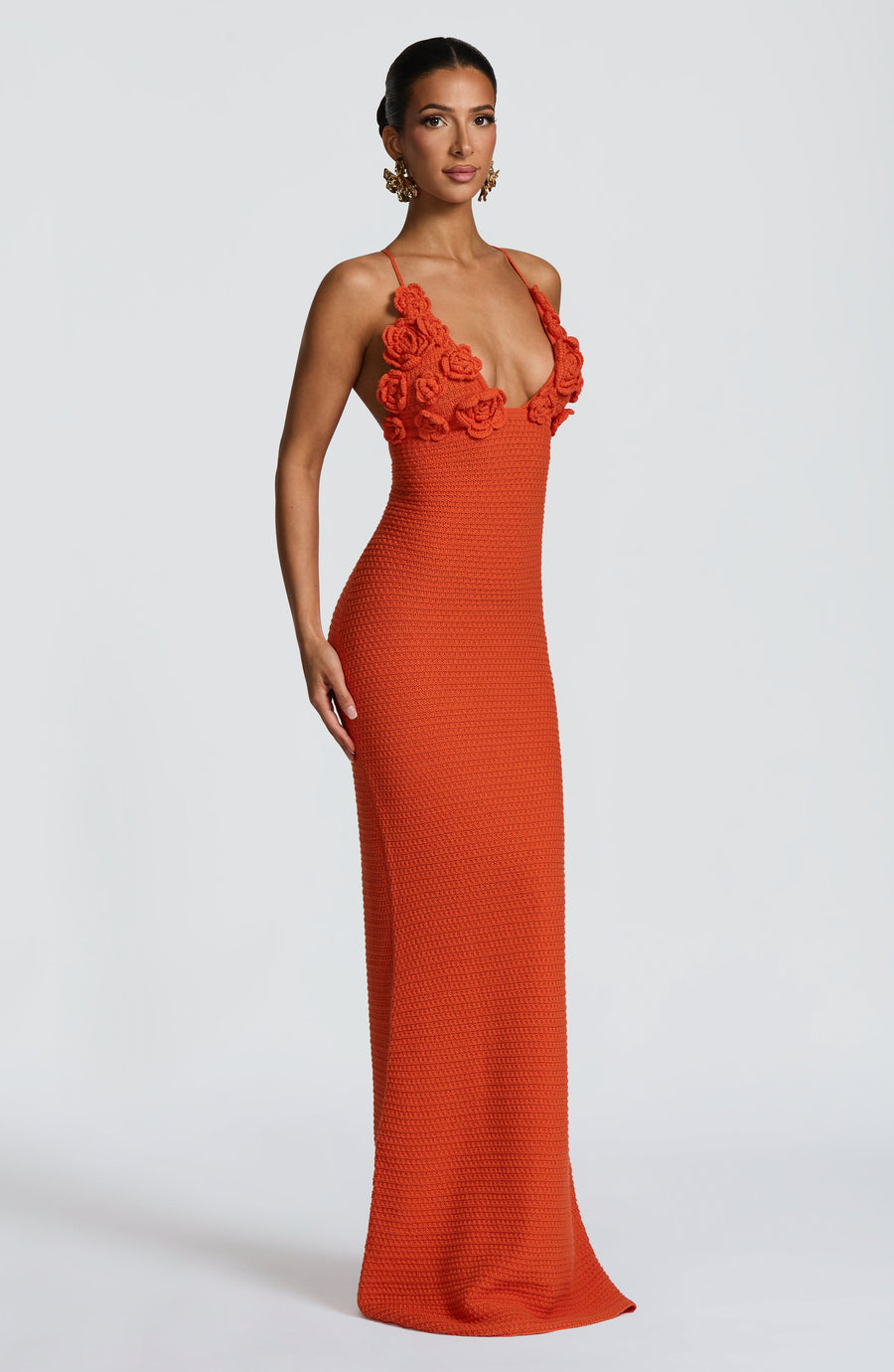 Sophia Maxi Summer Dress in Vibrant Orange