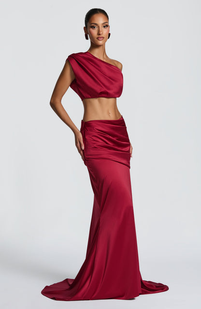 Natalie Burgundy Maxi Skirt - Summer Fashion