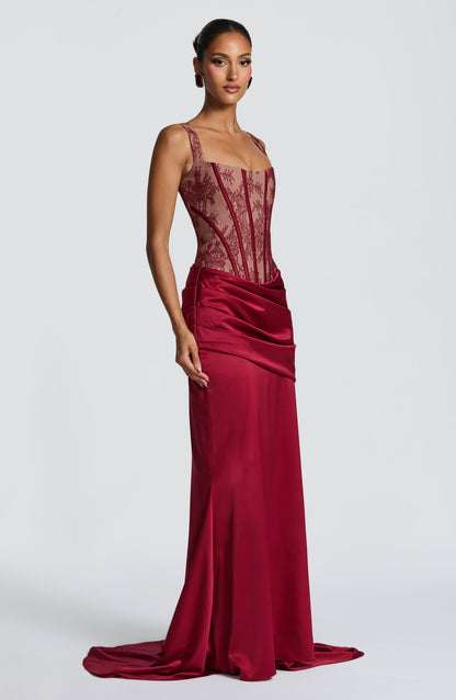 Natalie Burgundy Maxi Skirt - Summer Fashion