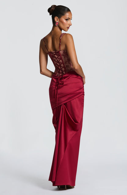 Natalie Burgundy Maxi Skirt - Summer Fashion