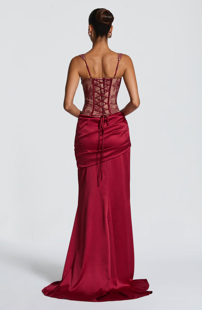 Natalie Burgundy Maxi Skirt - Summer Fashion