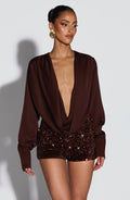 Sophia Plum Brown Bodysuit