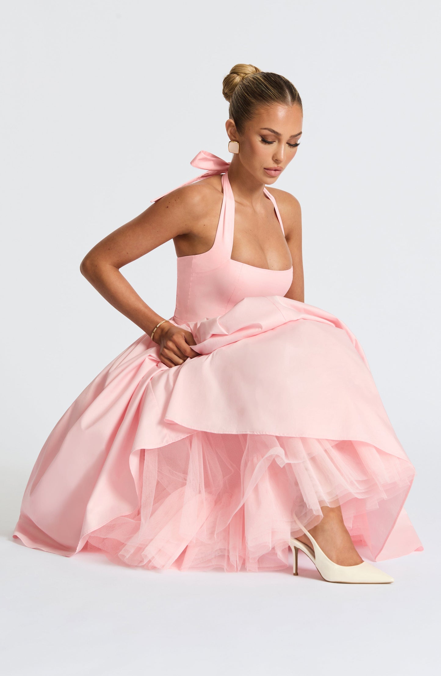 Sophia Blush Midi Dress - Elegant Summer Fashion