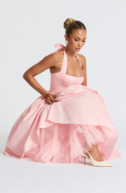 Sophia Blush Midi Dress - Elegant Summer Fashion