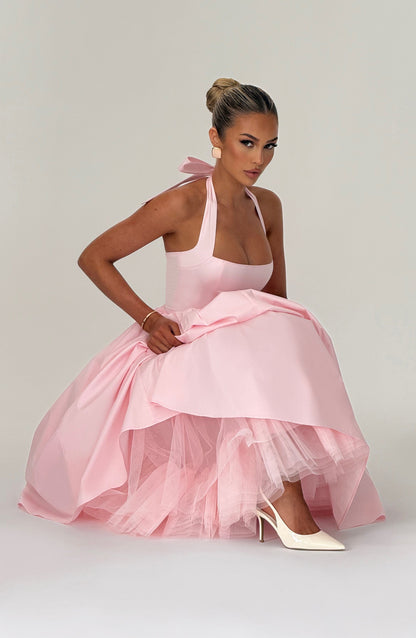 Sophia Blush Midi Dress - Elegant Summer Fashion