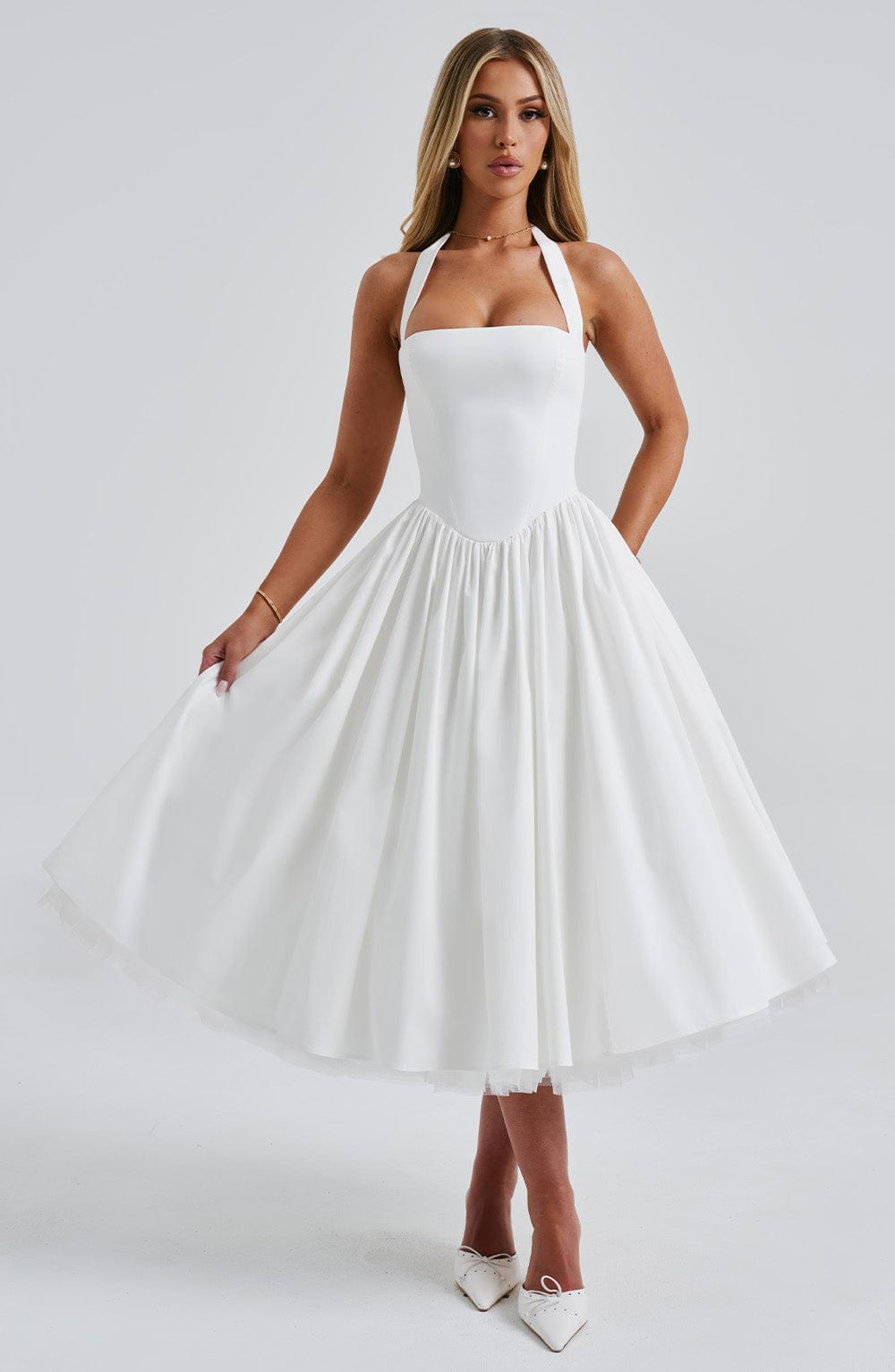 Ivory Cressida Midi Dress in XS - image 10