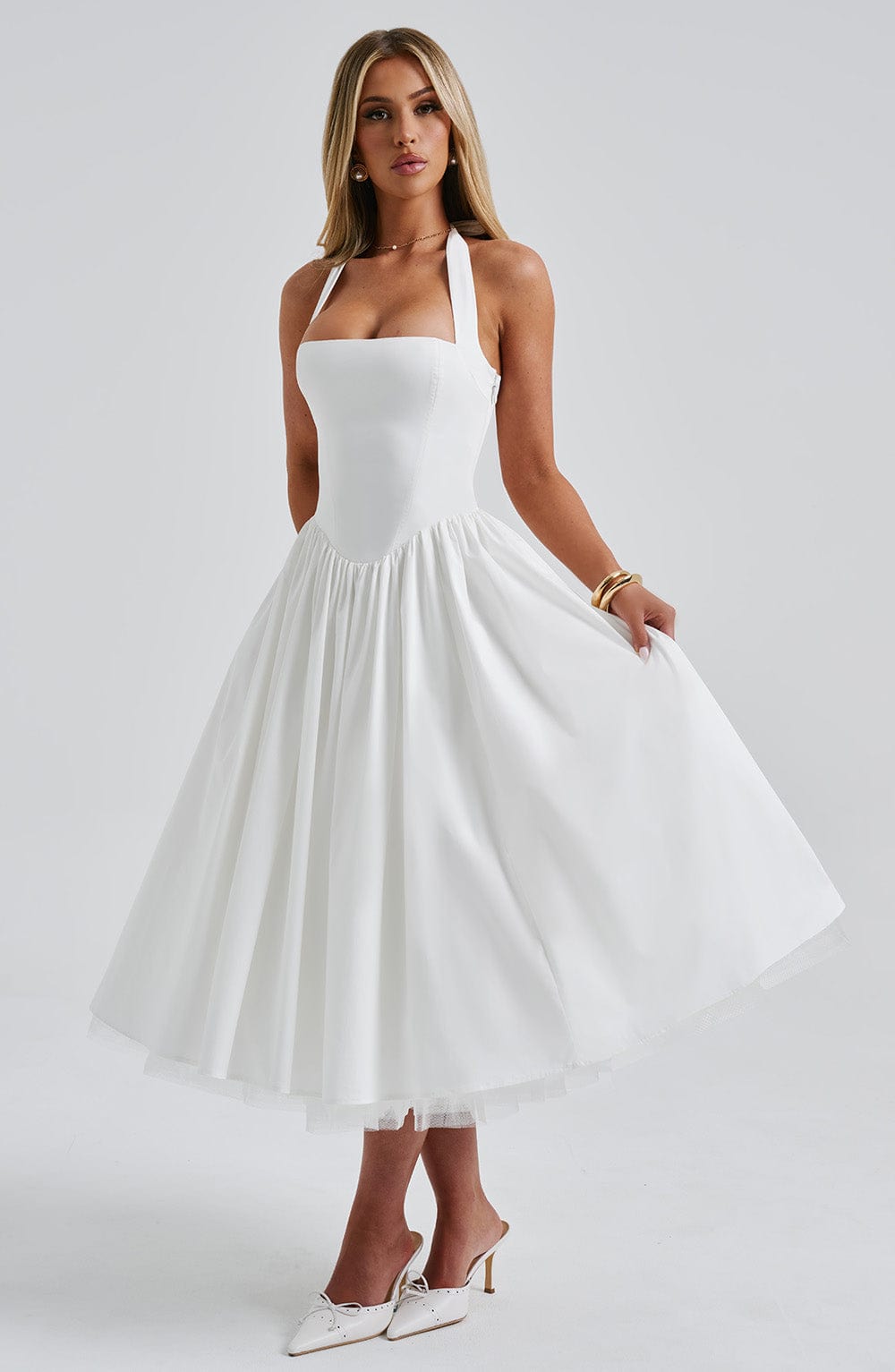 Ivory Cressida Midi Dress in XS - image 8