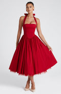 Sophia Red Midi Sundress - Perfect Summer Fashion