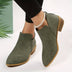 Lena | Women's Pointed Toe Wedge Ankle Boots - Green