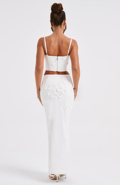Dalary White Maxi Skirt in XS - styled look