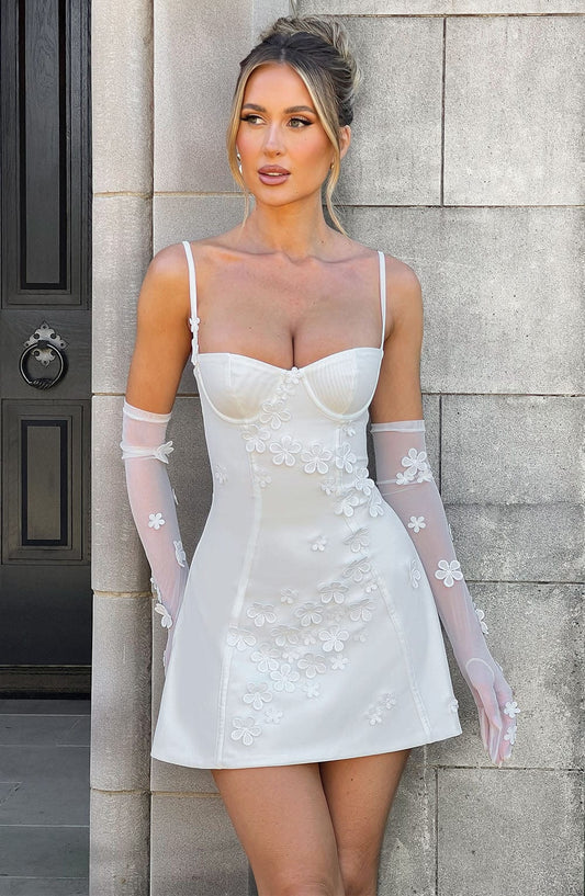 Ivory Dalary Mini Dress in XS - front view