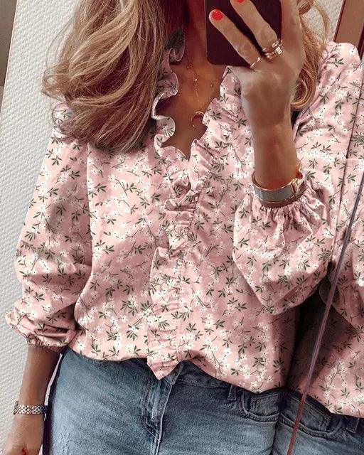 Luvrefashion | Joy Stylish and Sophisticated Blouse for Any Occasion in Blue - side view