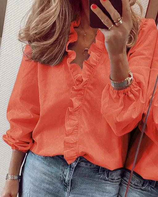 Luvrefashion | Joy Stylish and Sophisticated Blouse for Any Occasion in Blue - styled look
