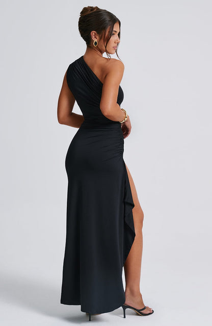 Delaney Black Maxi Dress in XS - side view
