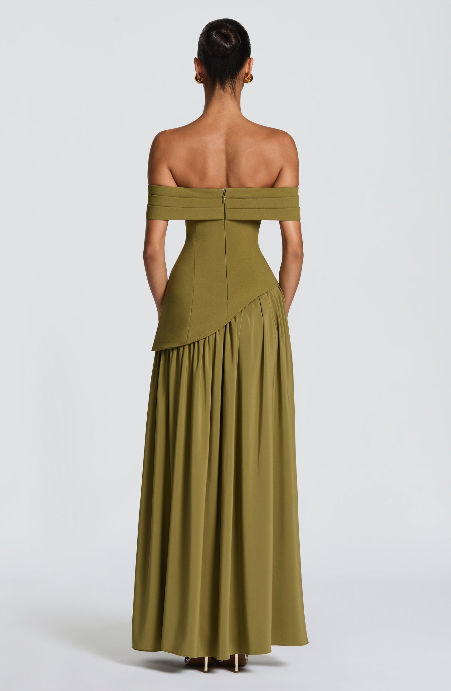 Sophia Maxi Summer Dress in Deep Olive