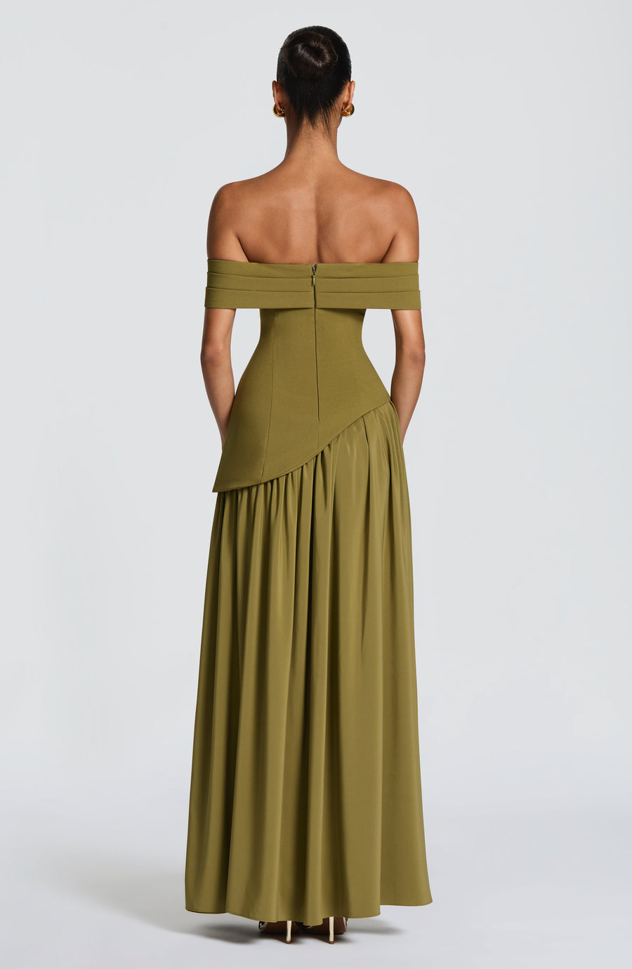 Sophia Maxi Summer Dress in Deep Olive