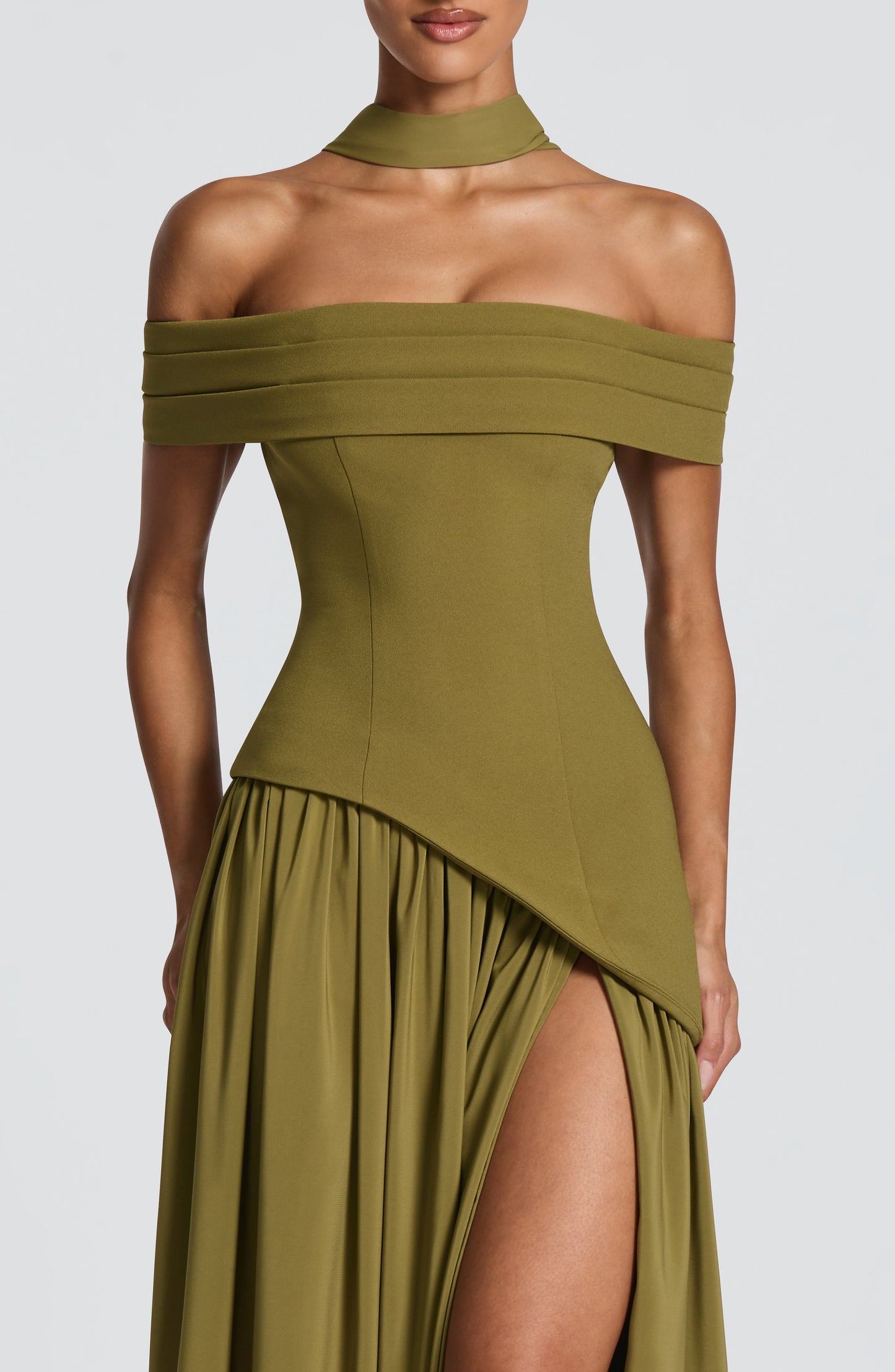 Sophia Maxi Summer Dress in Deep Olive