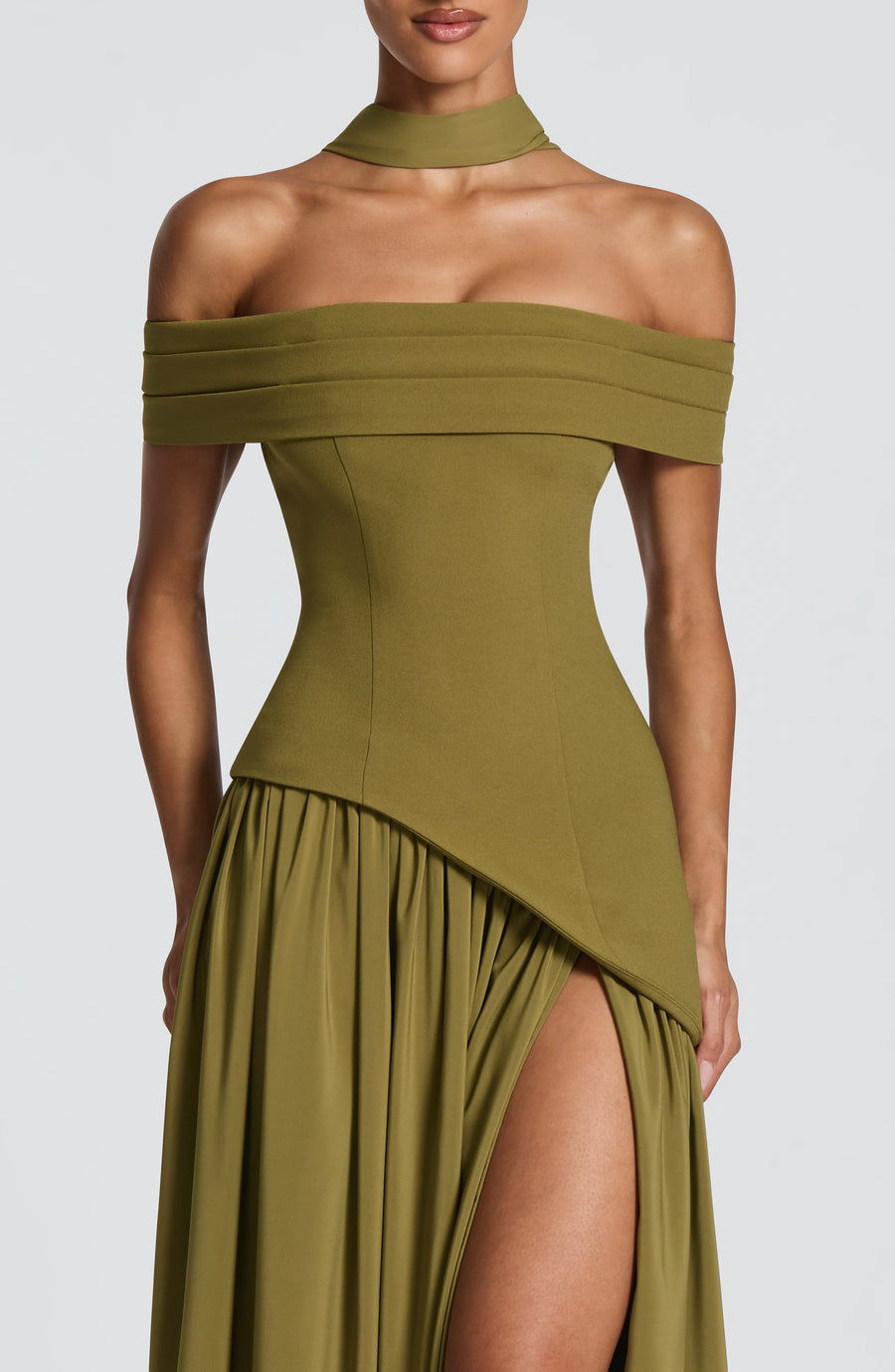 Sophia Maxi Summer Dress in Deep Olive
