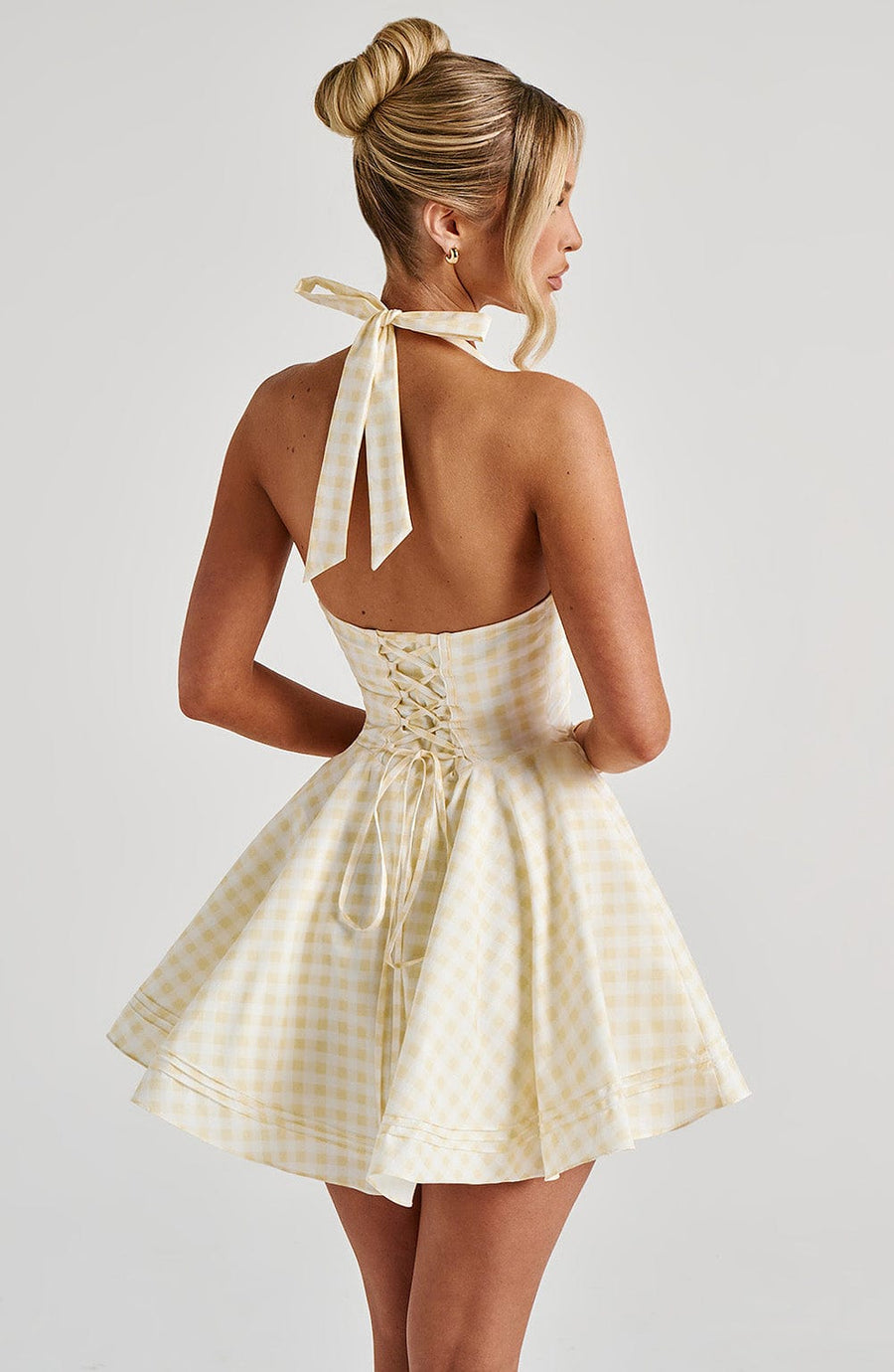 Chloe Lemon Gingham Mini Sundress