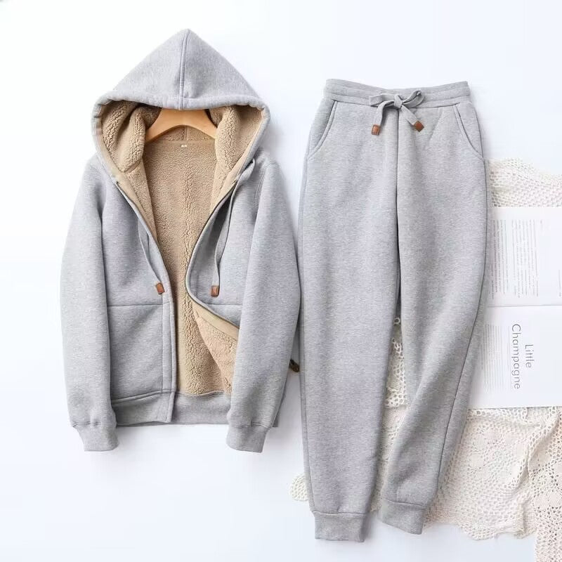 Riley Loungewear Set with Zip Up Hoodie in Black - side view