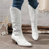 Emma | Women's Embroidered Knee-High Cowboy Boots - White