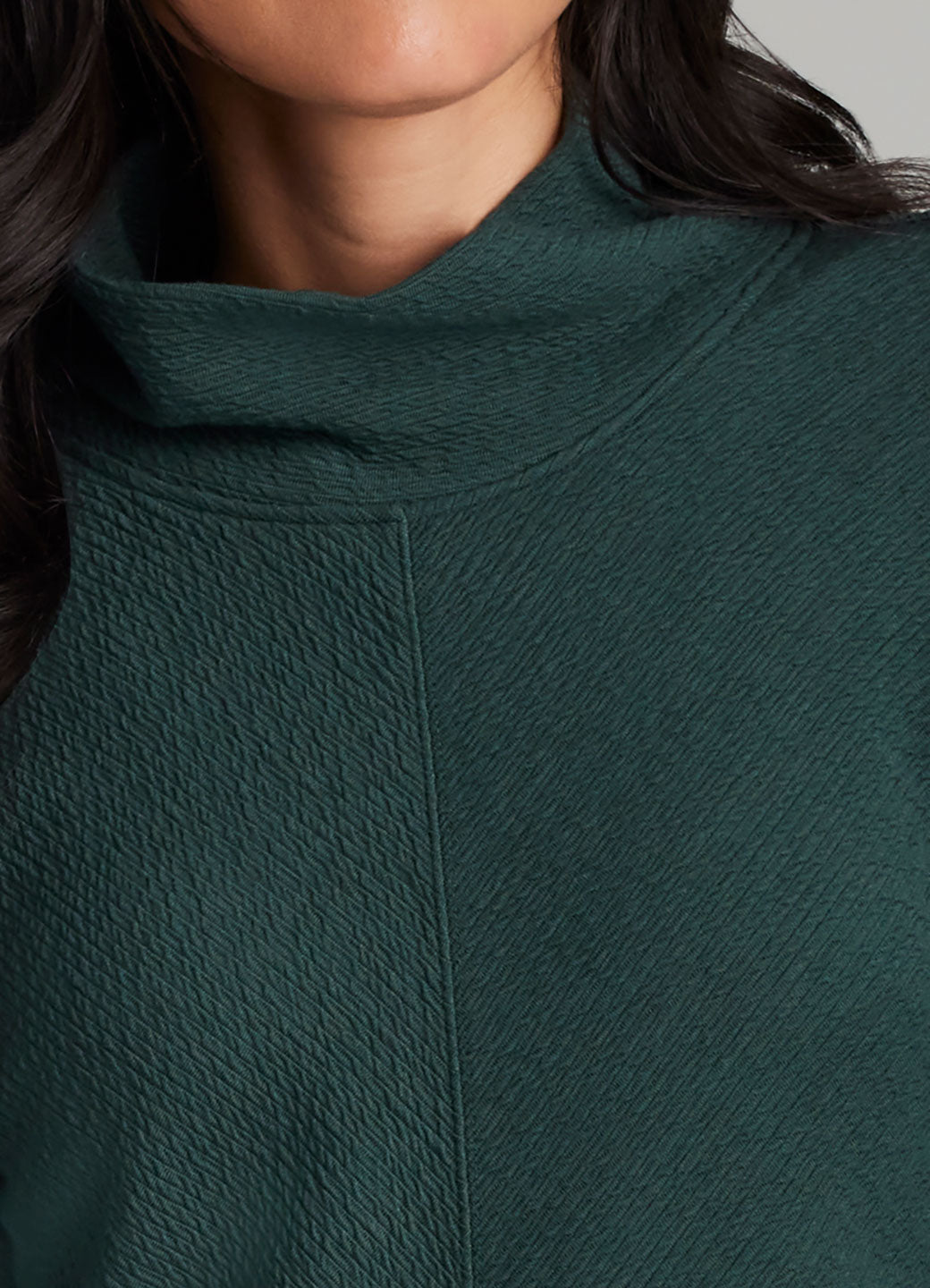 Studio Jacquard Mock Neck Tunic Pullover with Thumb Holes