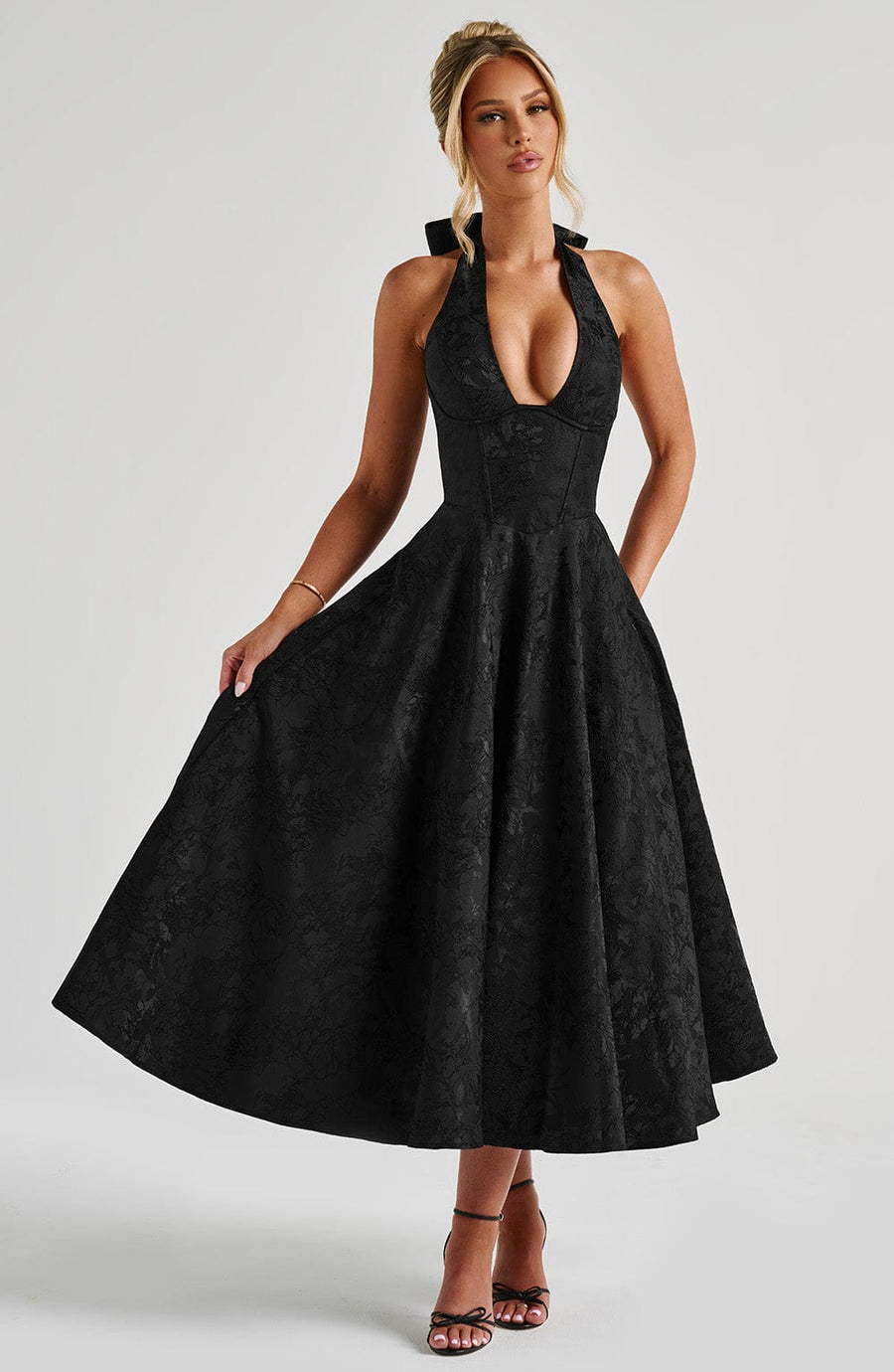 Chloe Black Midi Summer Dress