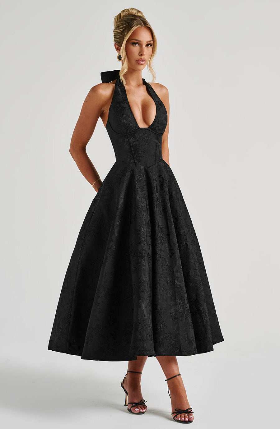 Chloe Black Midi Summer Dress