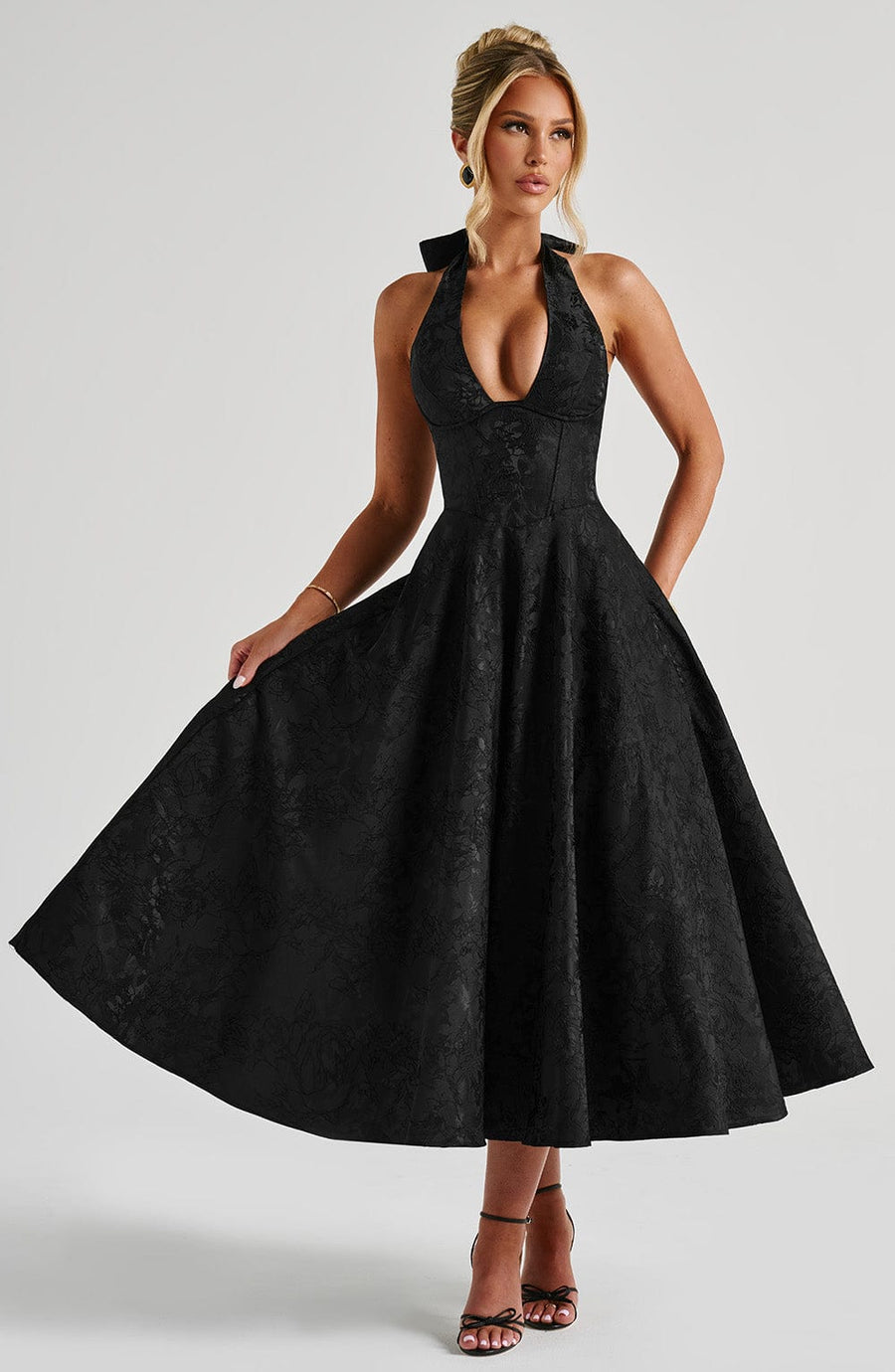 Chloe Black Midi Summer Dress