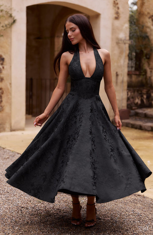 Chloe Black Midi Summer Dress