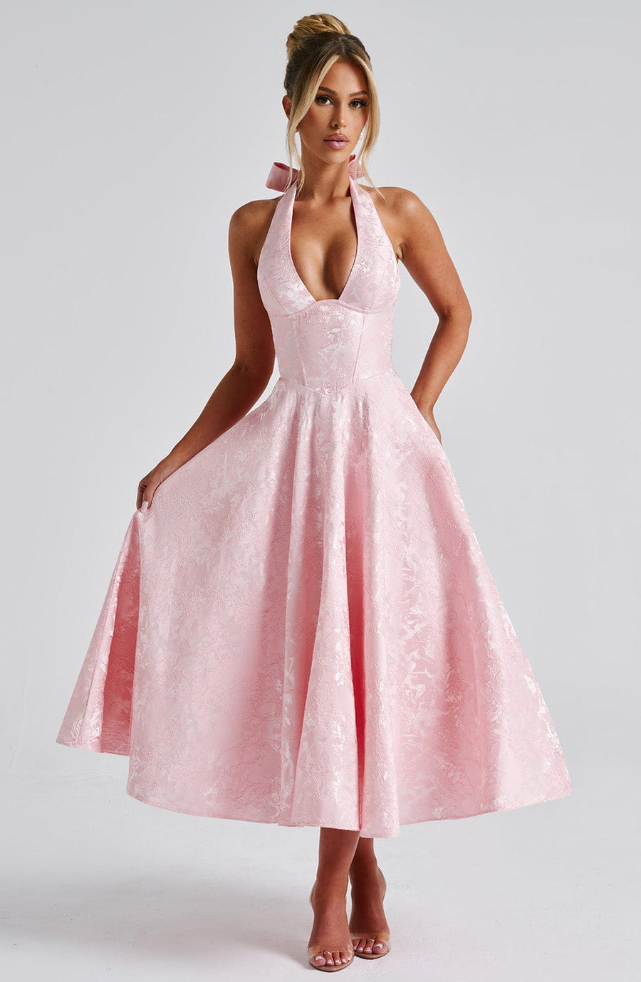 Chloe Blush Midi Dress - Cute Summer Fashion