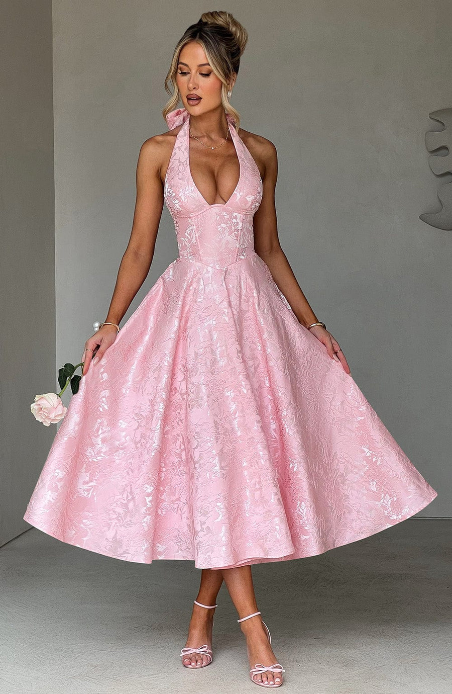 Chloe Blush Midi Dress - Cute Summer Fashion
