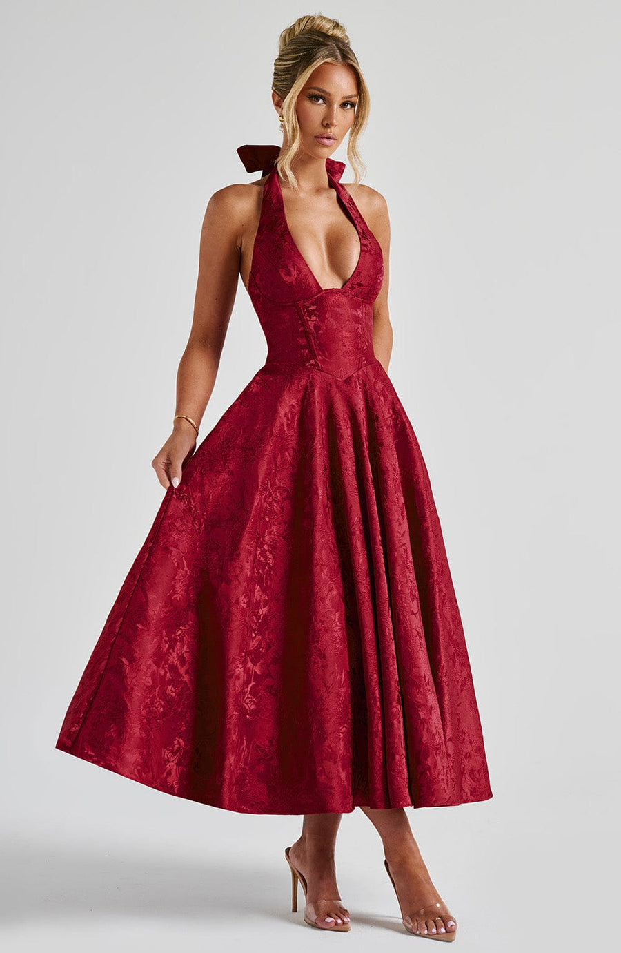Sophia Red Midi Sundress - Perfect for Summer Days