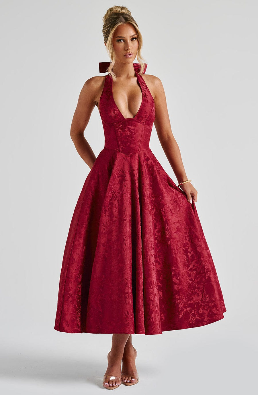 Sophia Red Midi Sundress - Perfect for Summer Days