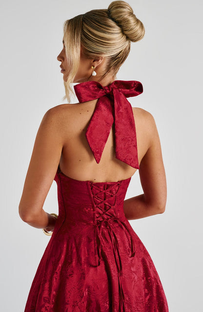 Sophia Red Midi Sundress - Perfect for Summer Days