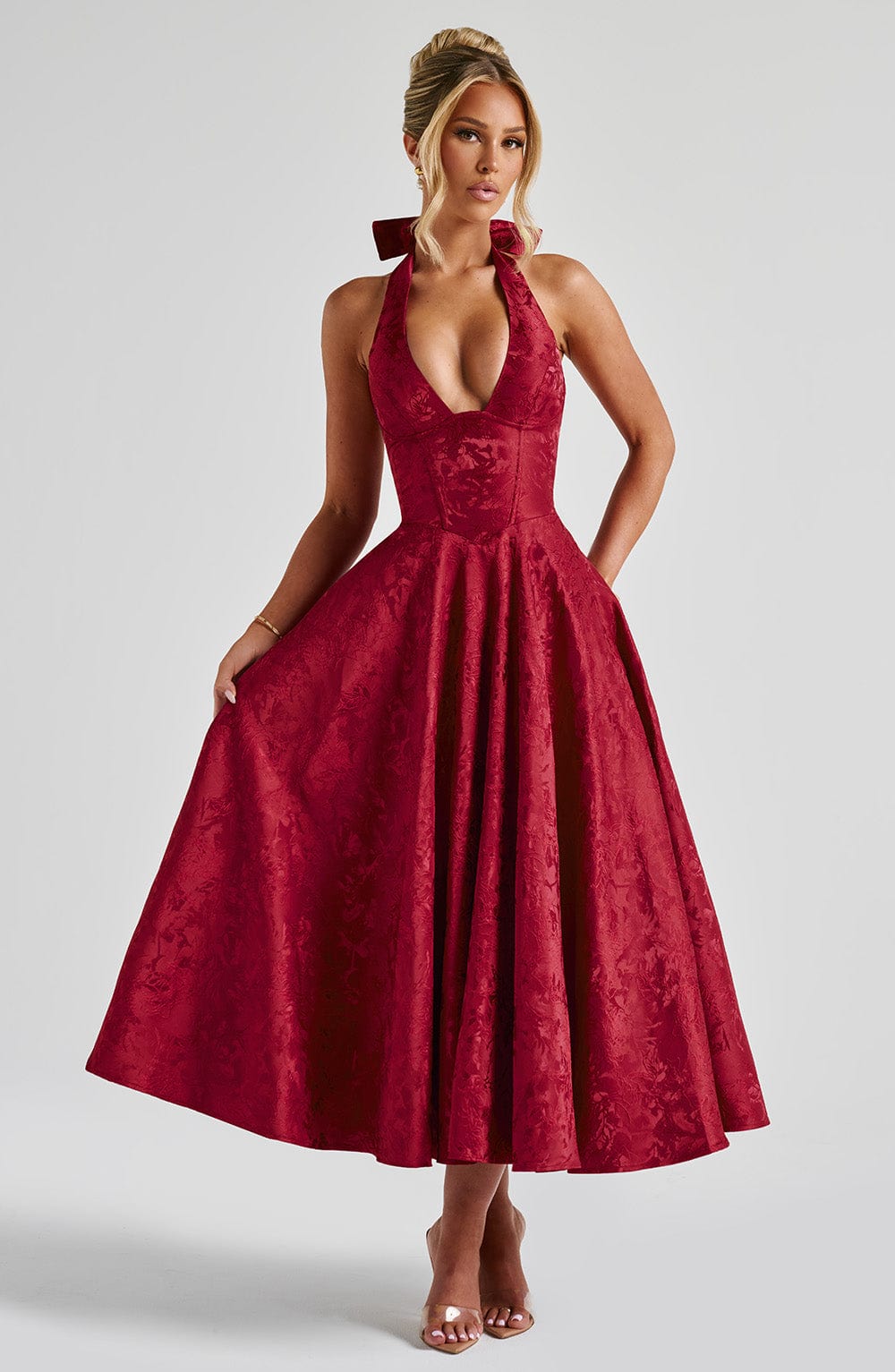 Sophia Red Midi Sundress - Perfect for Summer Days
