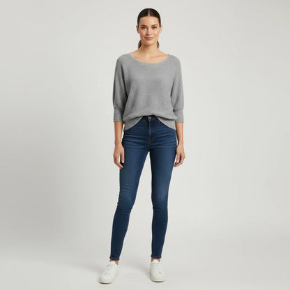 Luvrefashion | Ladies' Scoop Neck Pullover Sweater in Red - image 8